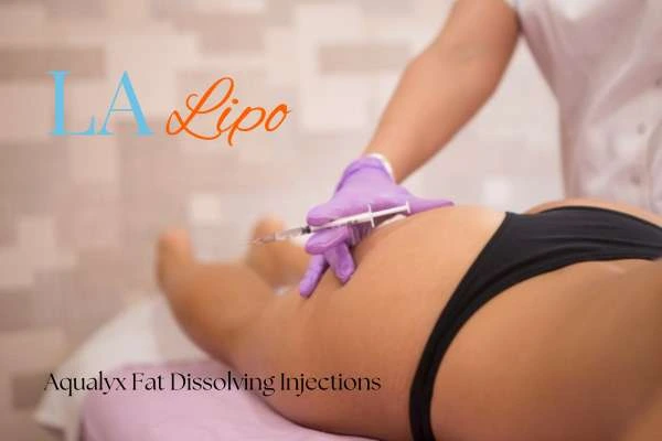 Woman having fat dissolving injections Bexley on thighs
