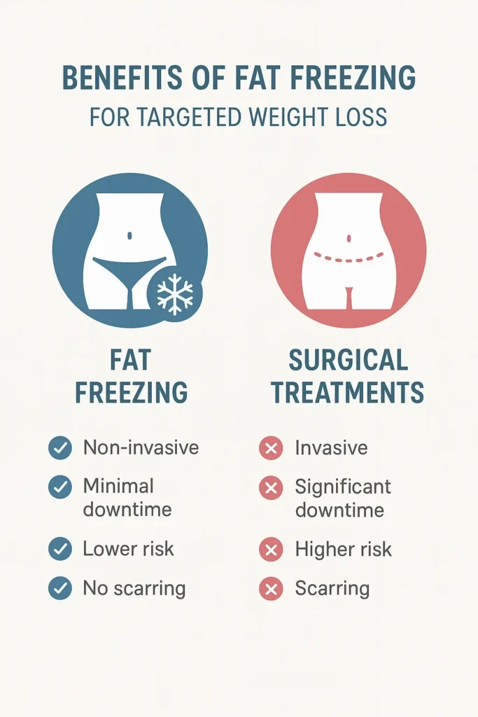 graphic showing the benefits of fat freezing Bexley