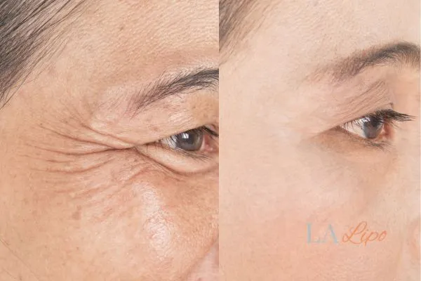 Before and after results of woman - HI-fu wrinkles reduction treatment Bexley