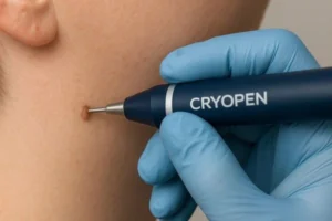 Person receiving skin tag removal Bexley